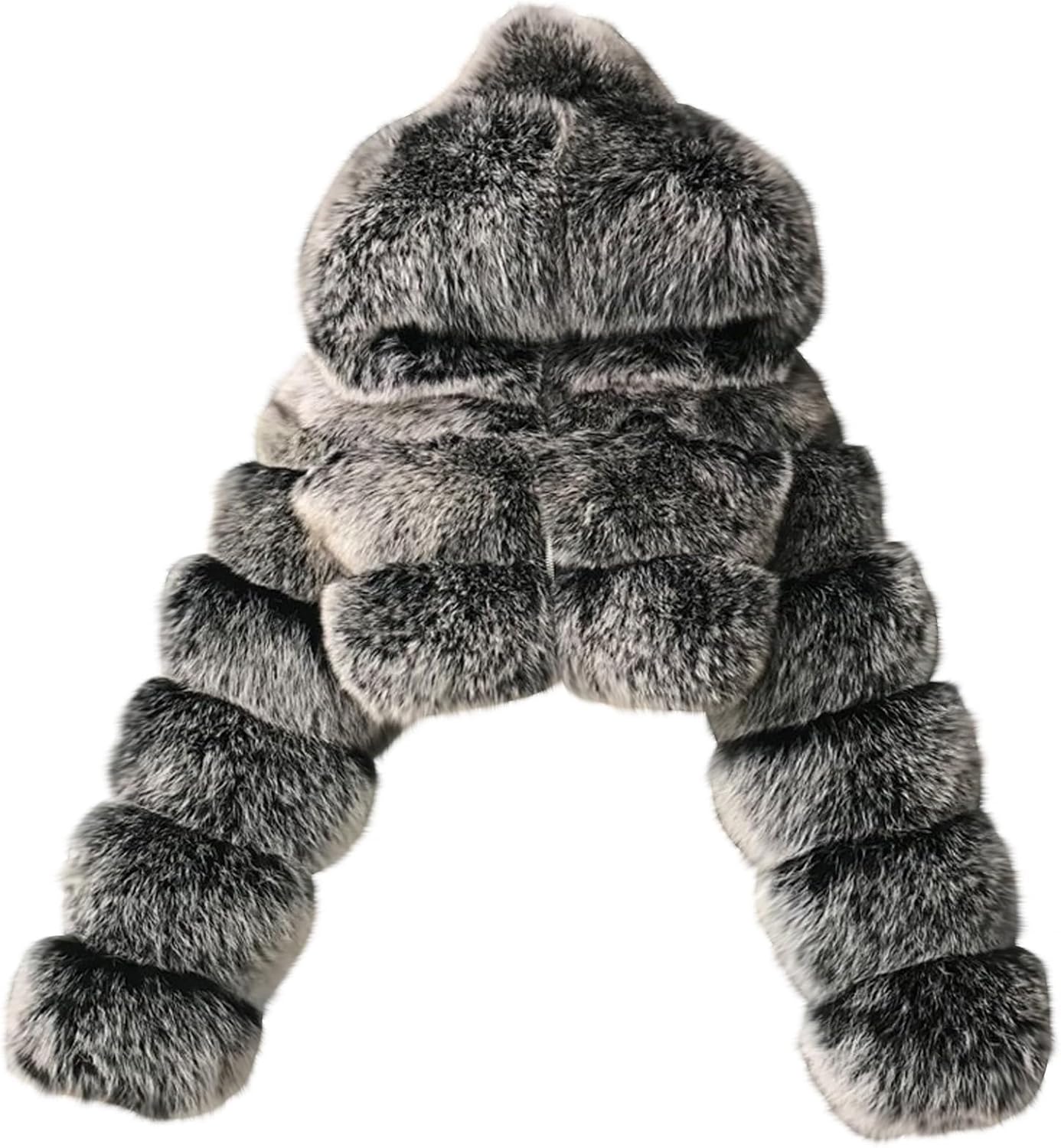 Women's Crop Fur Coat Plain Faux Fur Quilted Jacket Thick Warm Winter Jacket Teenager Girls Fur Jacket Zip Up Jacket Coat Faux Fur Jacket Long Sleeve Winter Coat Cuddly Jacket Winter Fur Coat