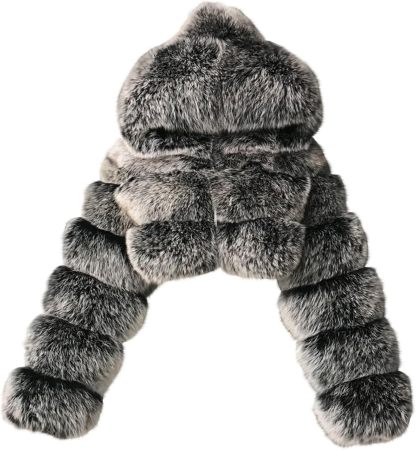 Women's Crop Fur Coat Plain Faux Fur Quilted Jacket Thick Warm Winter Jacket Teenager Girls Fur Jacket Zip Up Jacket Coat Faux Fur Jacket Long Sleeve Winter Coat Cuddly Jacket Winter Fur Coat
