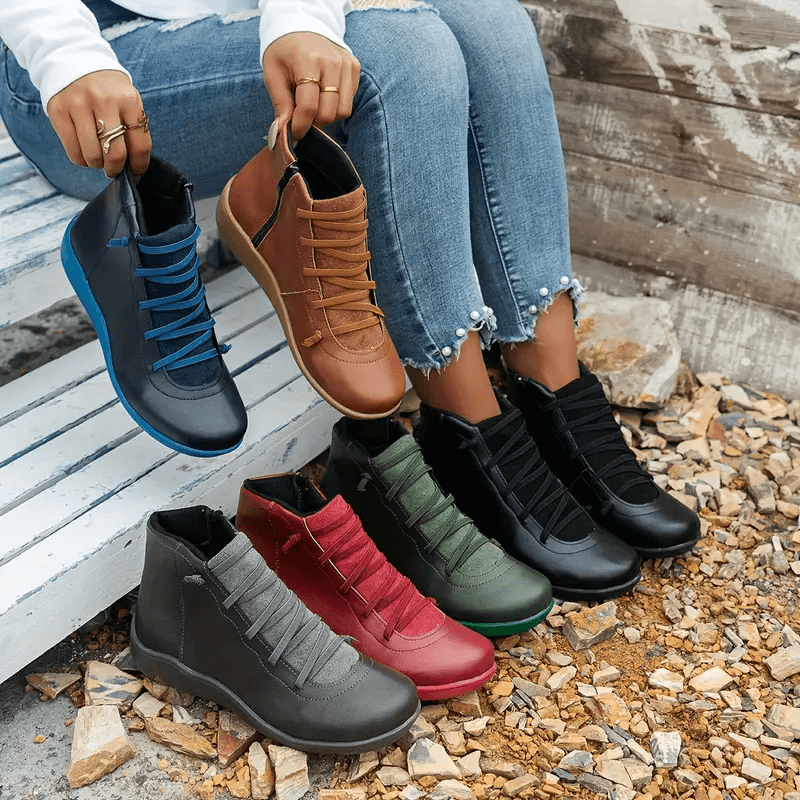 🔥Last Day Promotion 50% OFF - Women's Comfortable Handmade Leather Foot Support Boots