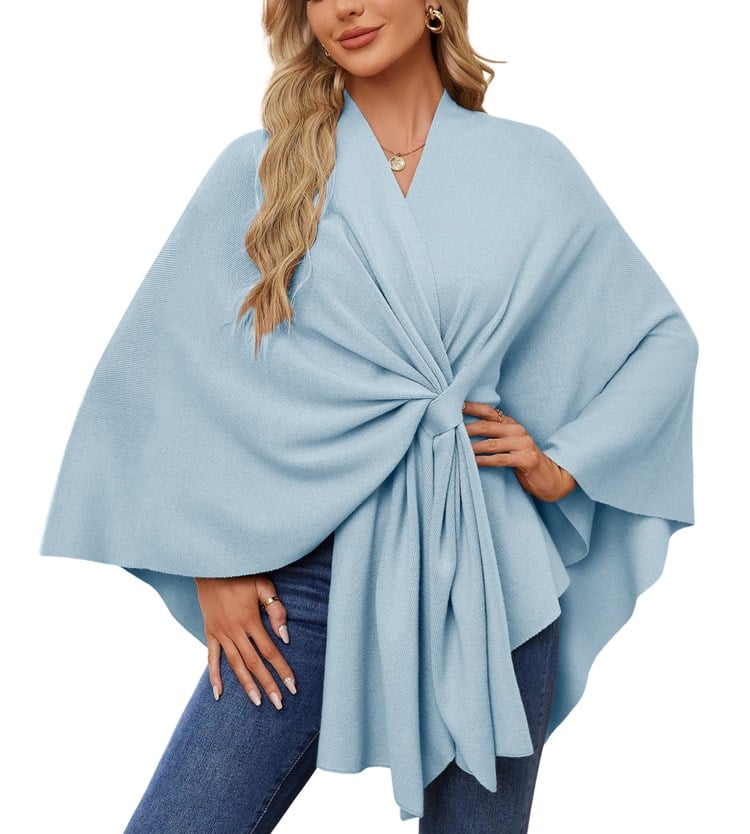 🎁LAST DAY 49% OFF-Elegant Shawl Wraps Soft Open Front Poncho Sweater