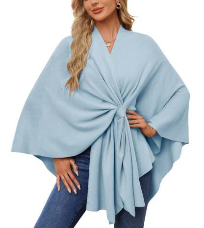 🎁LAST DAY 49% OFF-Elegant Shawl Wraps Soft Open Front Poncho Sweater