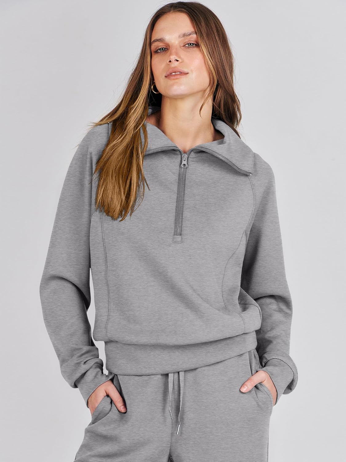 ANRABESS Women 2 Piece Outfits Sweatsuit Oversized Sweatshirt Sweatpants Tracksuit Sweat Lounge Matching Set 2024 Fall Trendy