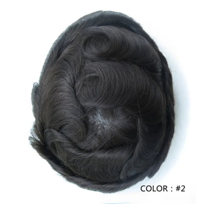 Swiss Lace Hairpieces Brethable Durable Lace Bleached Knots Super Soft Mens Wig