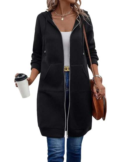Women Casual Zip up Fleece Hoodies
