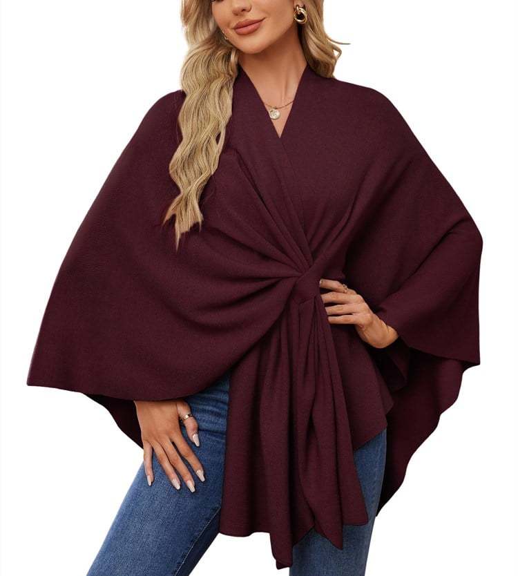 🎁LAST DAY 49% OFF-Elegant Shawl Wraps Soft Open Front Poncho Sweater