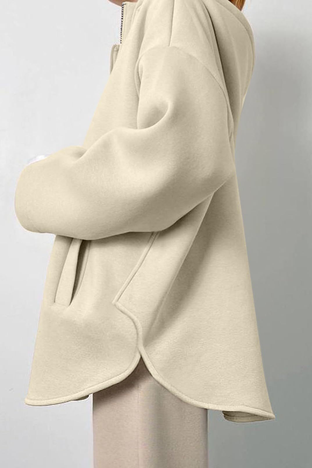 Women's Oversized Long Sleeve Half Zip Hoodie