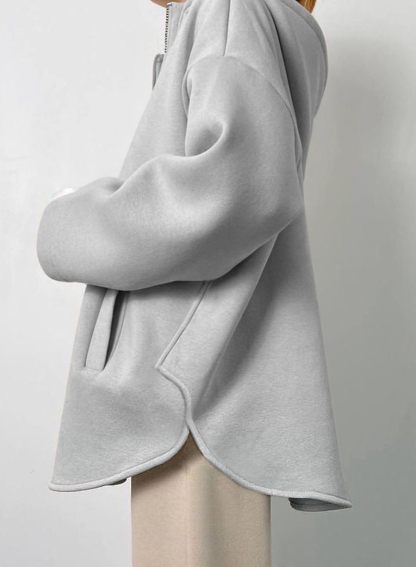 Women's Oversized Long Sleeve Half Zip Hoodie