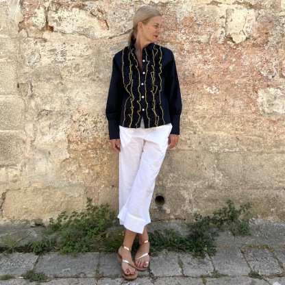 The ruffle blouse