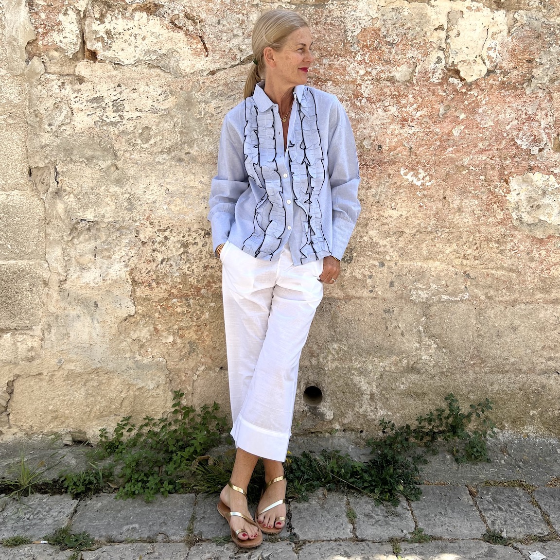 The ruffle blouse