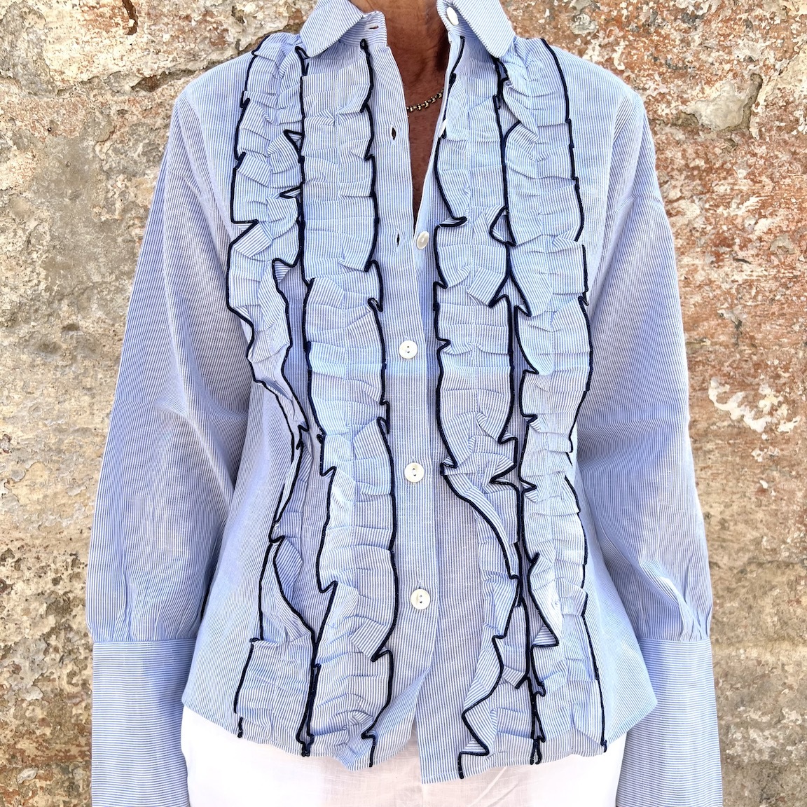 The ruffle blouse
