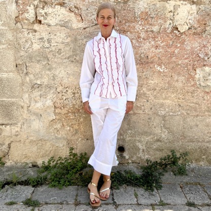 The ruffle blouse