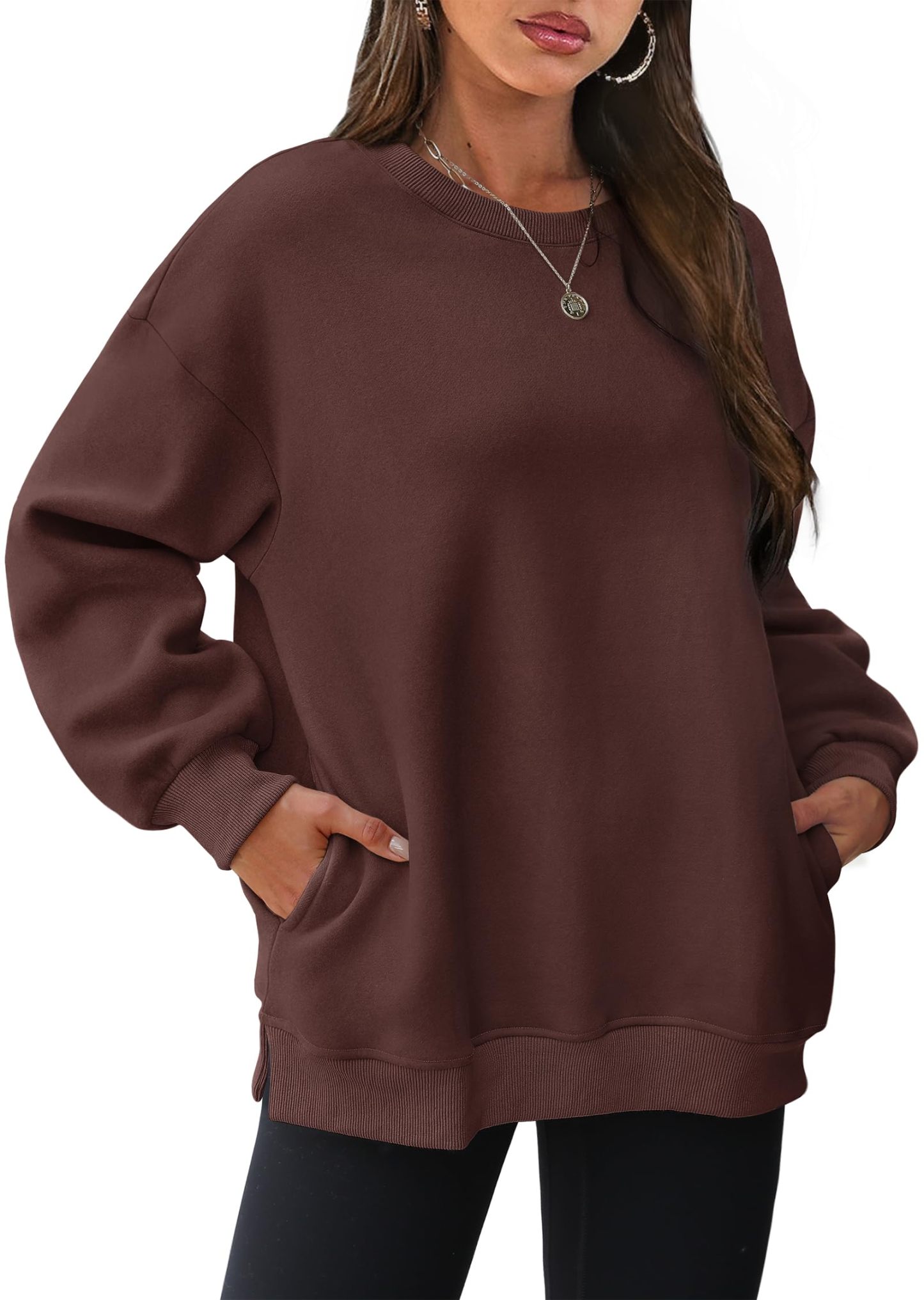 Oversized Crewneck Sweatshirts with Pockets