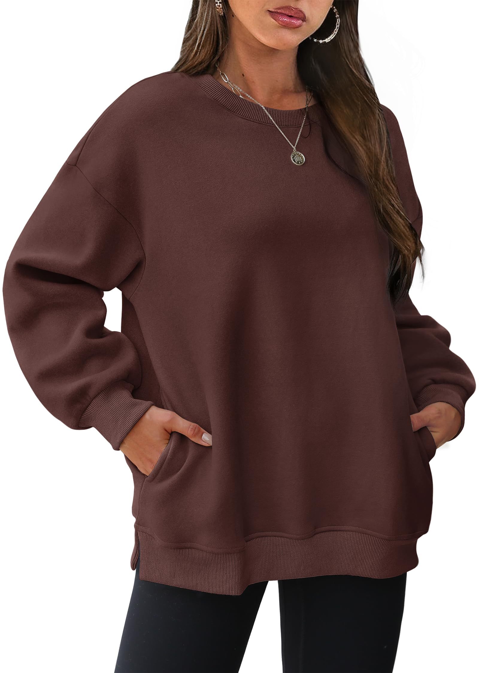 Oversized Crewneck Sweatshirts with Pockets