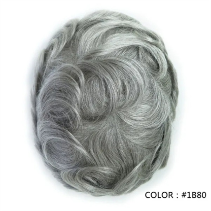 Swiss Lace Hairpieces Brethable Durable Lace Bleached Knots Super Soft Mens Wig