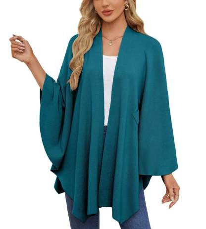 🎁LAST DAY 49% OFF-Elegant Shawl Wraps Soft Open Front Poncho Sweater