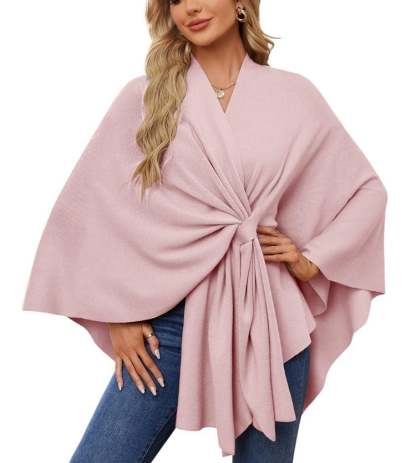 🎁LAST DAY 49% OFF-Elegant Shawl Wraps Soft Open Front Poncho Sweater