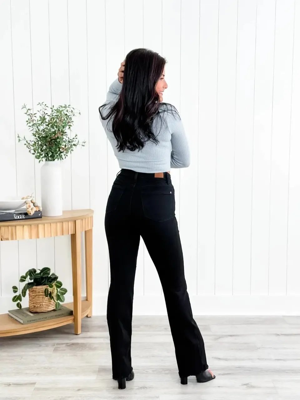 Mid Rise Button Fly Bootcut Jeans (Buy 2 Free Shipping)