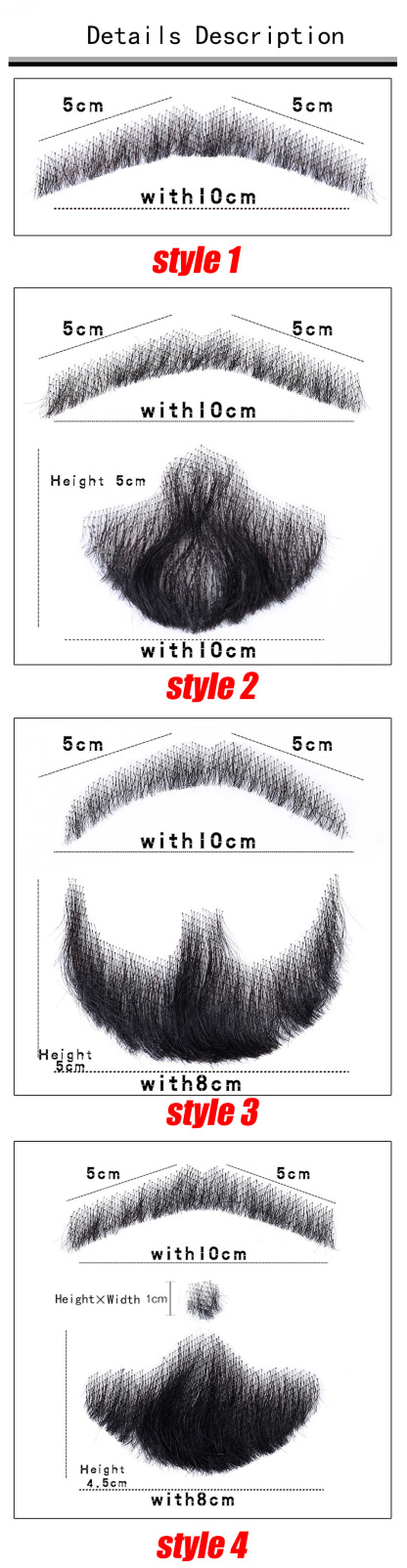 Hand Woven Cool Man Beard Wigs