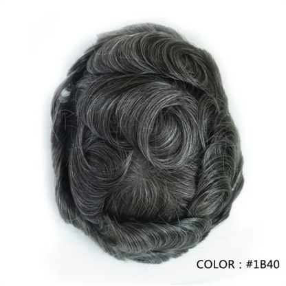 Swiss Lace Hairpieces Brethable Durable Lace Bleached Knots Super Soft Mens Wig