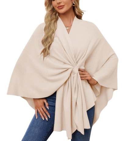 🎁LAST DAY 49% OFF-Elegant Shawl Wraps Soft Open Front Poncho Sweater