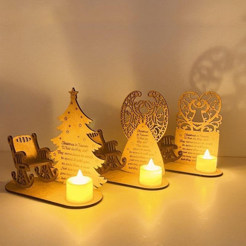 🔥LAST DAY SALE 75% OFF🔥 - Handmade Wooden Christmas Memorial Candle Decoration