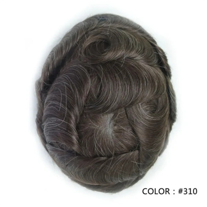 Swiss Lace Hairpieces Brethable Durable Lace Bleached Knots Super Soft Mens Wig