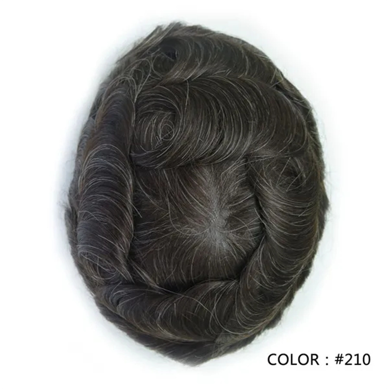 Swiss Lace Hairpieces Brethable Durable Lace Bleached Knots Super Soft Mens Wig