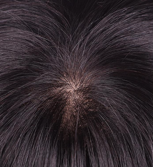 Natural Original Human Hair Patch Breathable and Comfortable with NPU Edge Fully Hand-Tied, for Men and Women