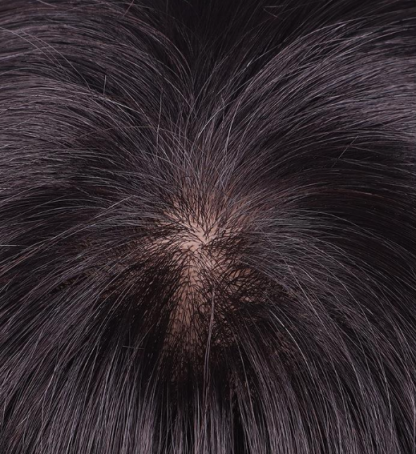 Natural Original Human Hair Patch Breathable and Comfortable with NPU Edge Fully Hand-Tied, for Men and Women