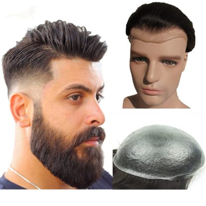 I-Skin 0.1-0.12mm Injection All Over Full Poly Soft Hair Piece For Men PU Durable Skin