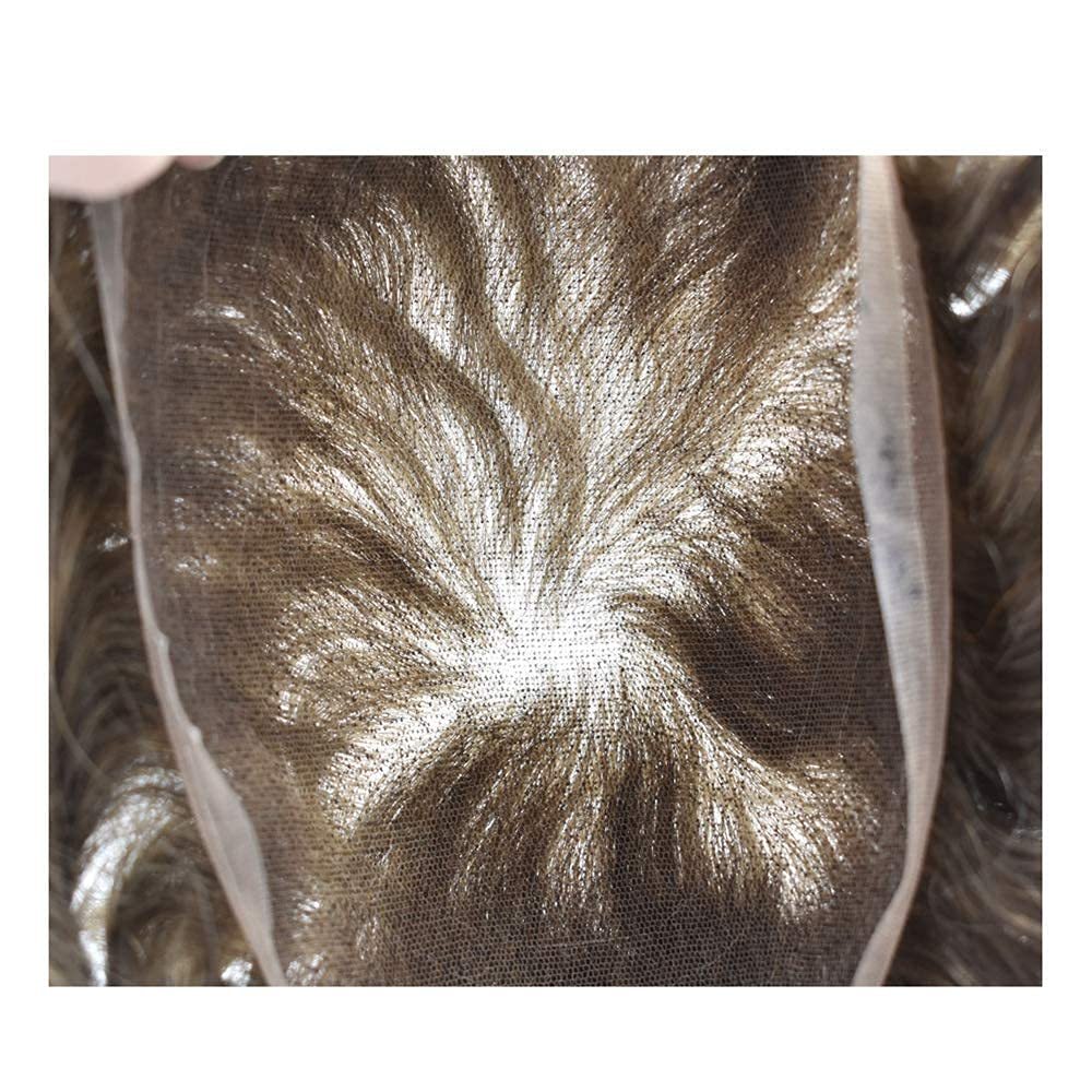 Swiss Lace Hairpieces Brethable Durable Lace Bleached Knots Super Soft Mens Wig