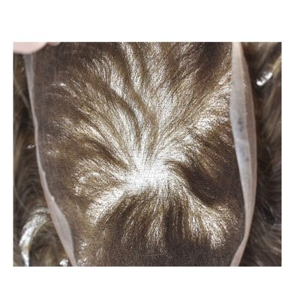 Swiss Lace Hairpieces Brethable Durable Lace Bleached Knots Super Soft Mens Wig