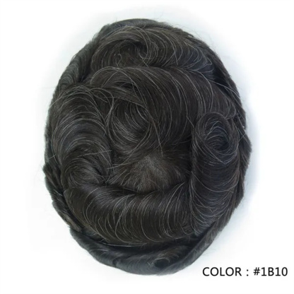 Swiss Lace Hairpieces Brethable Durable Lace Bleached Knots Super Soft Mens Wig