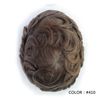 Swiss Lace Hairpieces Brethable Durable Lace Bleached Knots Super Soft Mens Wig