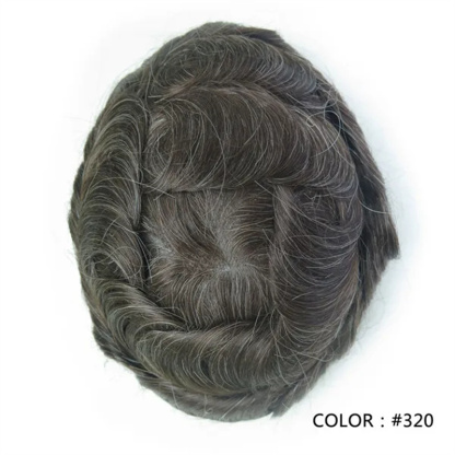 Swiss Lace Hairpieces Brethable Durable Lace Bleached Knots Super Soft Mens Wig
