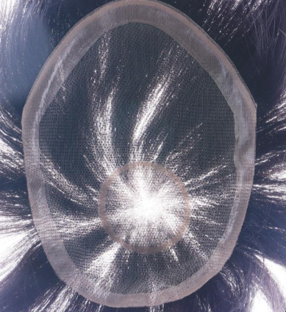 Natural Original Human Hair Patch Breathable and Comfortable with NPU Edge Fully Hand-Tied, for Men and Women