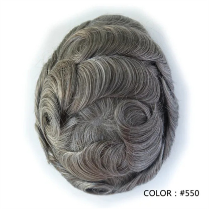 Swiss Lace Hairpieces Brethable Durable Lace Bleached Knots Super Soft Mens Wig
