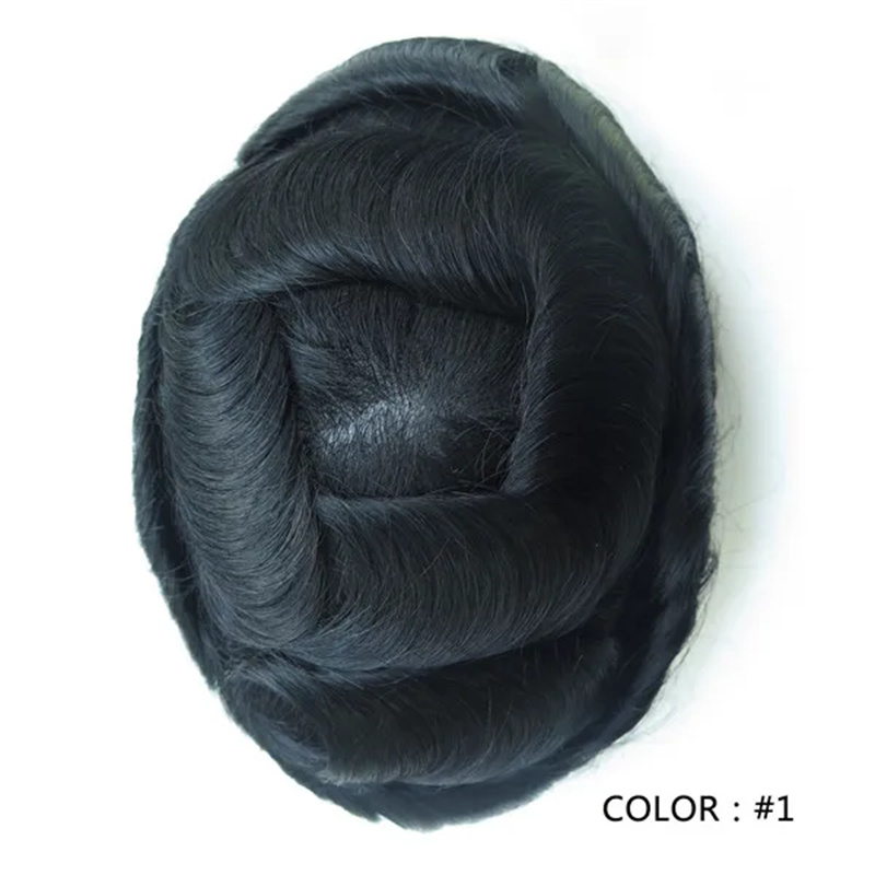 Swiss Lace Hairpieces Brethable Durable Lace Bleached Knots Super Soft Mens Wig