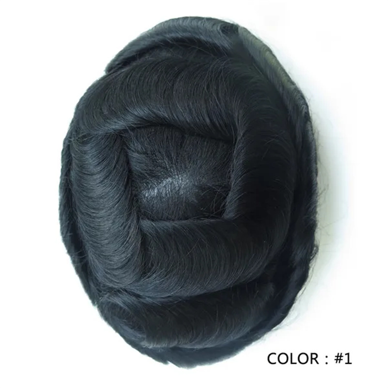 Swiss Lace Hairpieces Brethable Durable Lace Bleached Knots Super Soft Mens Wig