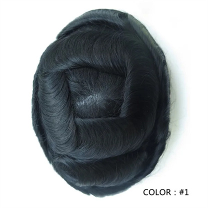 Swiss Lace Hairpieces Brethable Durable Lace Bleached Knots Super Soft Mens Wig