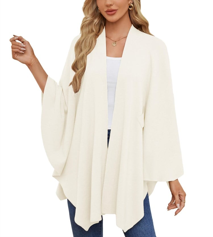 🎁LAST DAY 49% OFF-Elegant Shawl Wraps Soft Open Front Poncho Sweater