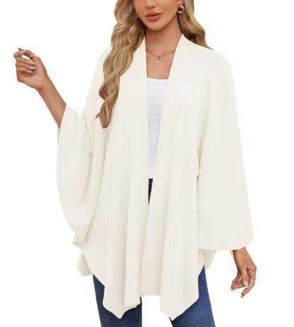 🎁LAST DAY 49% OFF-Elegant Shawl Wraps Soft Open Front Poncho Sweater