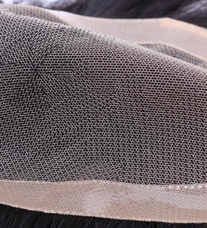 Natural Original Human Hair Patch Breathable and Comfortable with NPU Edge Fully Hand-Tied, for Men and Women