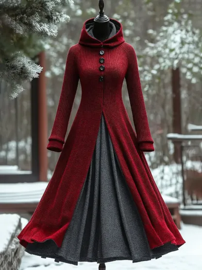 Art Print Vintage Elegant Long Sleeve Maxi Dress