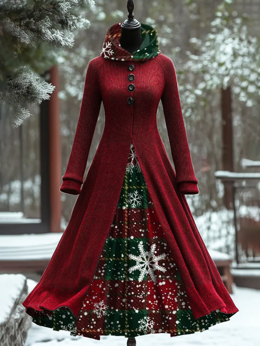 Art Print Vintage Elegant Long Sleeve Maxi Dress