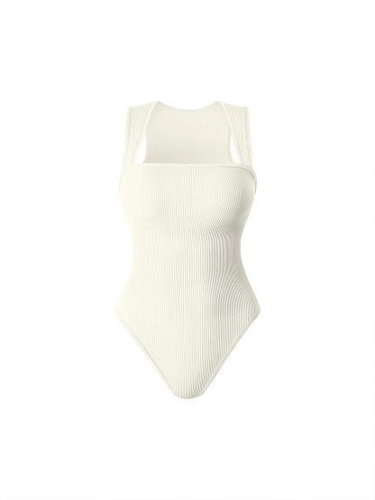Ribbed 1pc Sleeveless Bodysuit