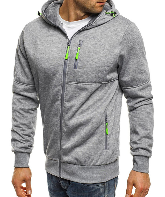 ZITY Men's Hooded Jacket Solid Color Casual Winter Outdoor Hoodie-DUMFH04783 | Zitysports