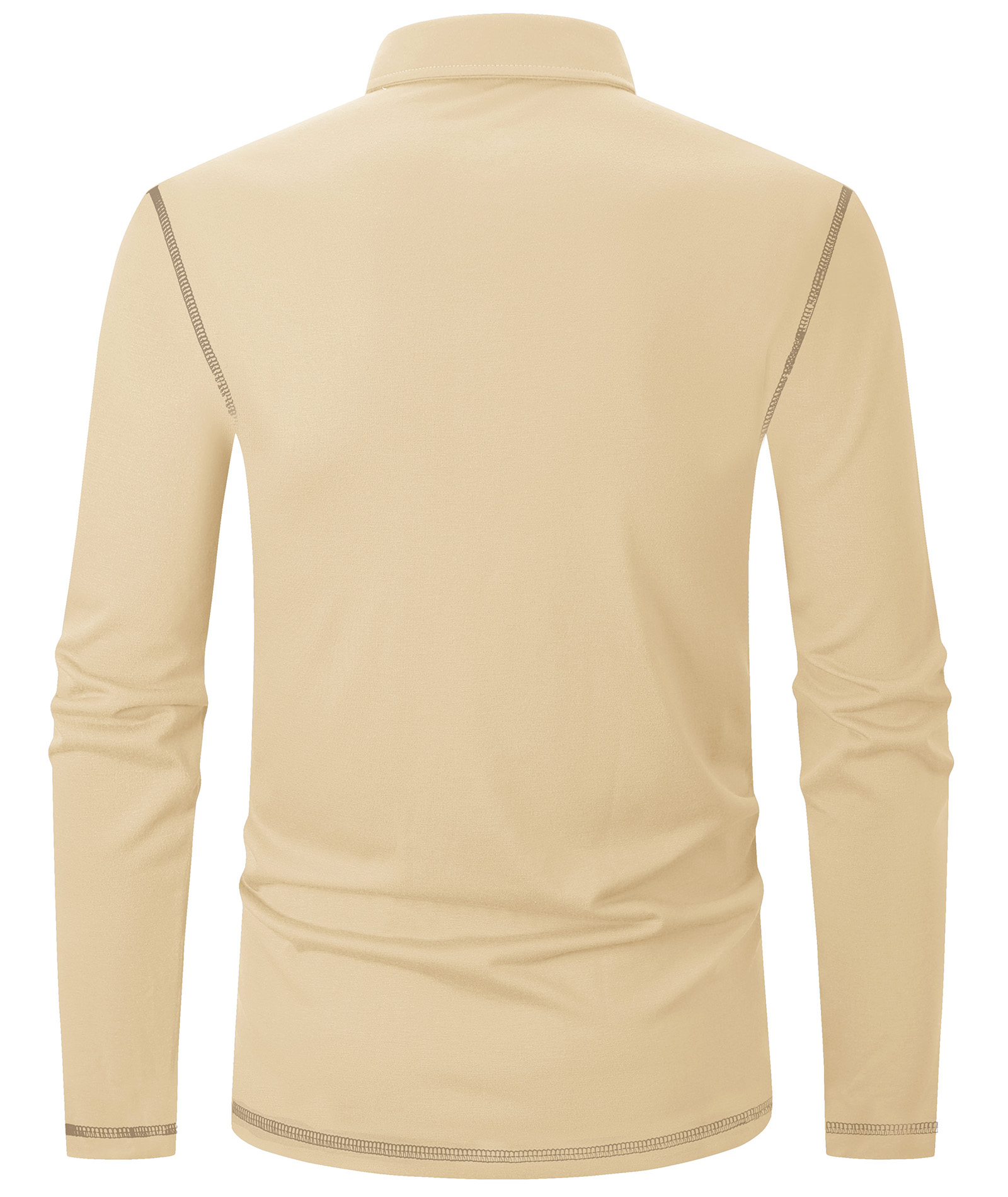 ZITY Men's Button Up Moisture Wicking Long Sleeve Polo Shirt-CUMLP06131