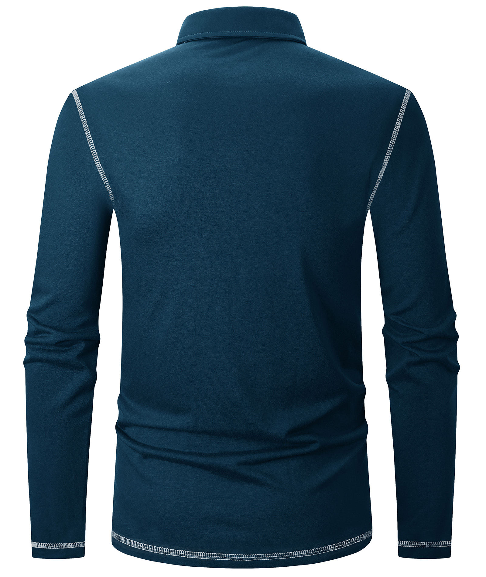 ZITY Men's Button Up Moisture Wicking Long Sleeve Polo Shirt-CUMLP06131