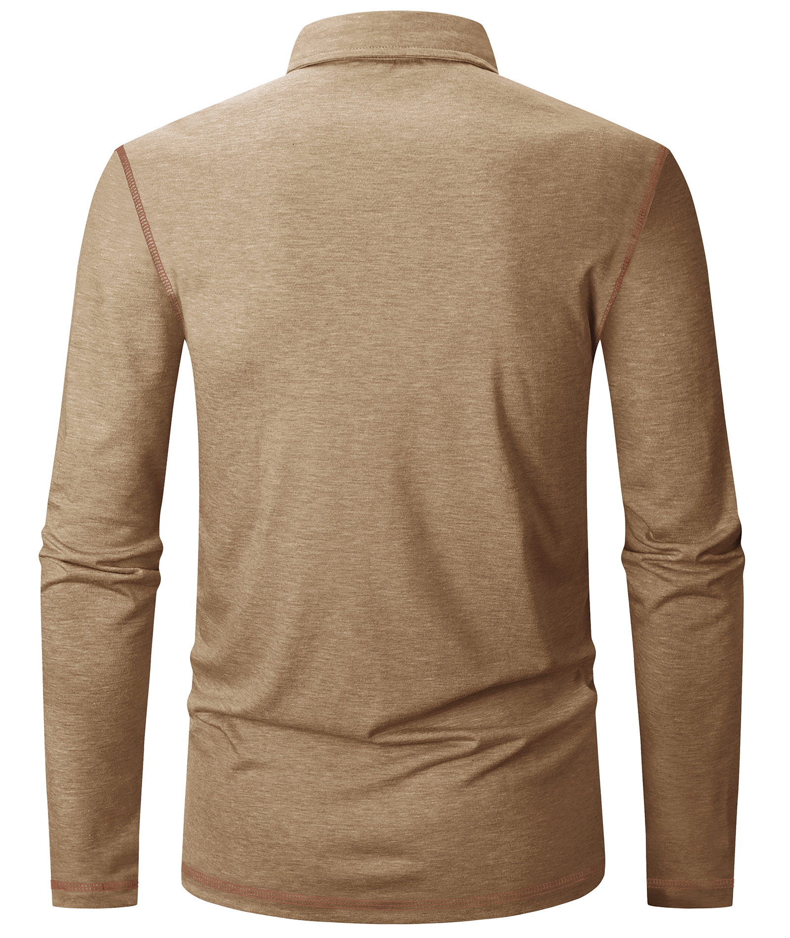 ZITY Men's Button Up Moisture Wicking Long Sleeve Polo Shirt-CUMLP06131